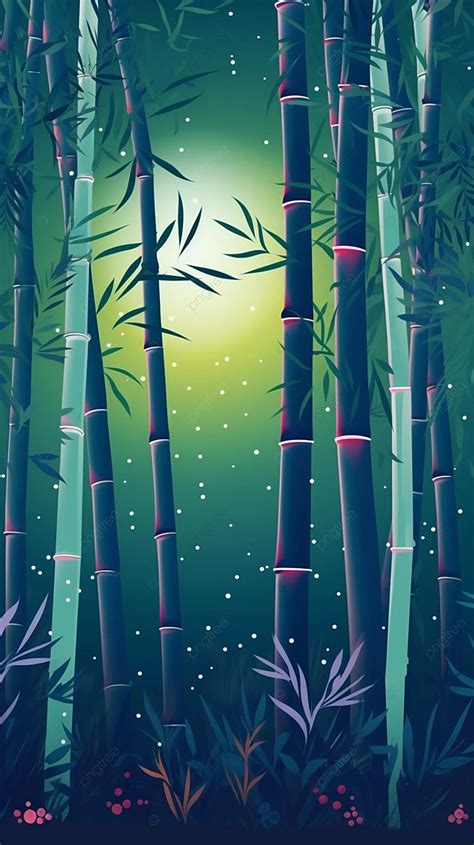 Bamboo Forest Cartoon Bamboo Forest Nature Landscape Background Cute ...