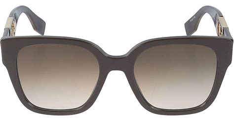 Fendi Classic Square Frame Sunglasses In Brown Lyst