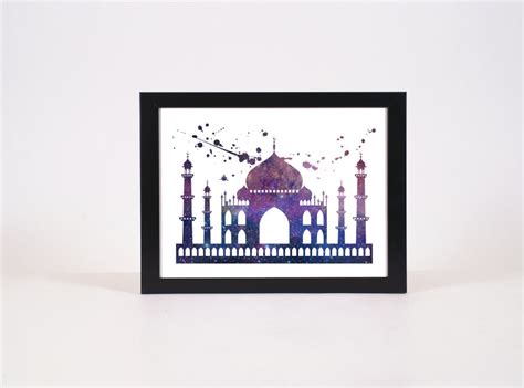 Taj Mahal Taj Mahal Silhouette Travel Art Couples Gifts | Etsy