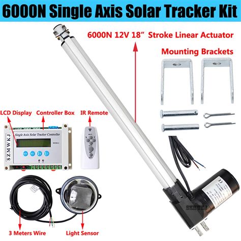 Controlador De Seguimiento Solar Lcd De Un Solo Eje Actuador Lineal De