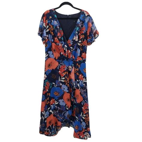 Lane Bryant Dresses Lane Bryant Floral Faux Wrap Dress Womens Plus