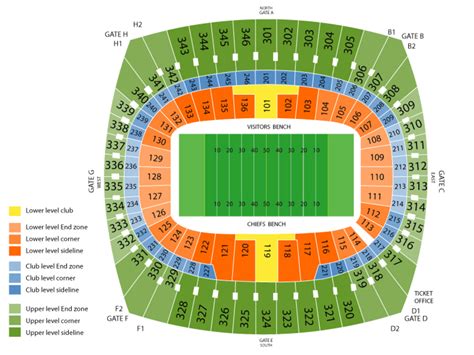 Arrowhead Stadium Seating Plan | Kansas City Chiefs Seating Chart ...