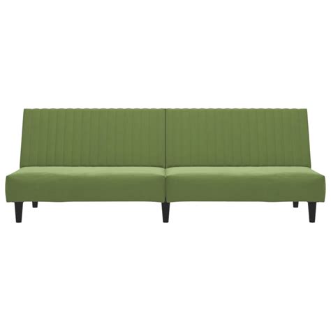 Hen Canap Lit Places Avec Repose Pied Vert Clair Velours Hb Aa