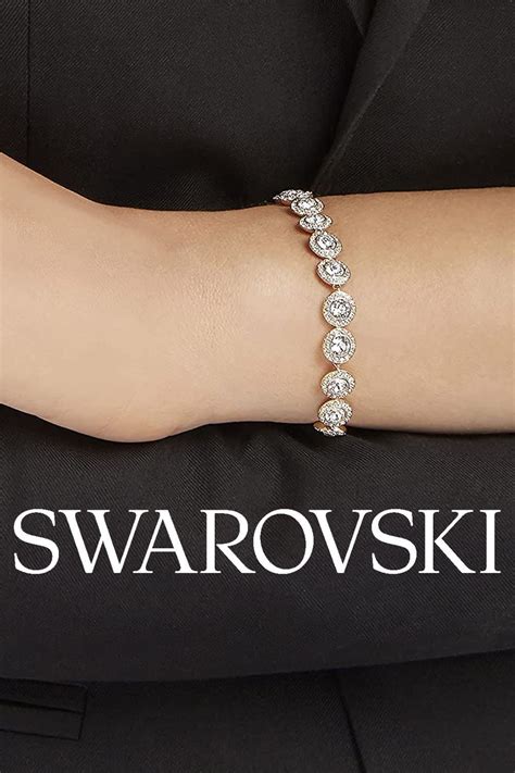 Swarovski Angelic Tennis Bracelet With White Crystals And Rose Gold