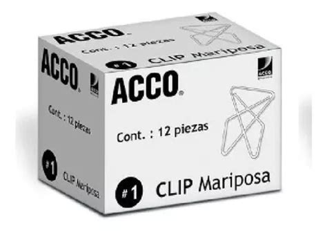 Clip Mariposa 1 Acco Caja Con 12 Clips Meses Sin Intereses