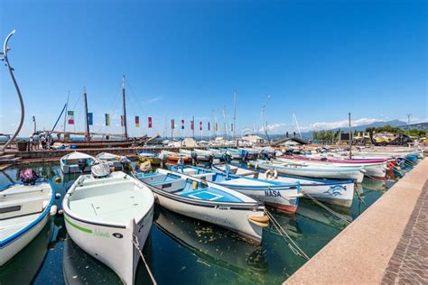 Small Port Of Bardolino Village On Lake Garda Lago Di Garda Veneto