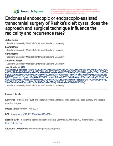 Pdf Endonasal Endoscopic Or Endoscopic Assisted Transcranial Surgery