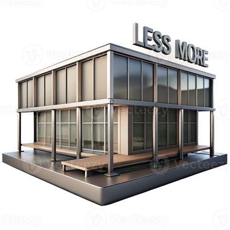 vibrant modern Mies van der Rohe inspired building, glass and steel