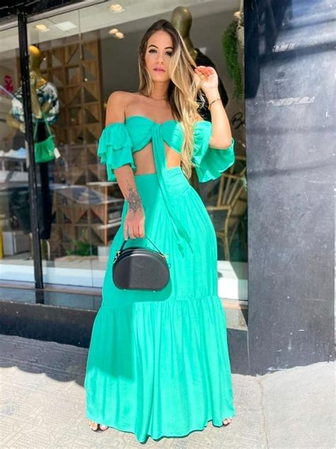 Pin De Marcia Firmino Em Looks Vestidos Estilosos Croped Saia