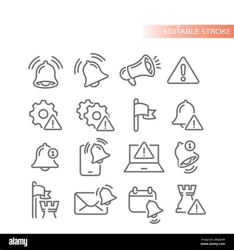 Bell Notification And Error Message Vector Icon Set Security Risk And