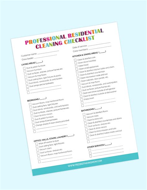 Full House Professional House Cleaning Checklist Printable Pdf