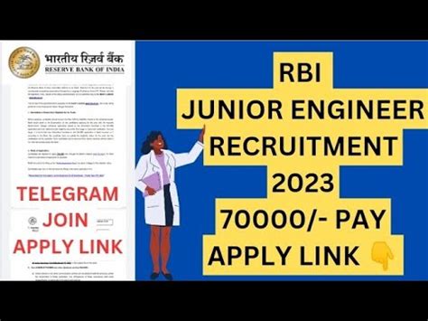 RBI JUNIOR ENGINEER RECRUITMENT 2023 GOVT JOB 70000 SALARY LINK