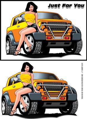 Sexy Car Girl Hot Hot CUP Craftsuprint