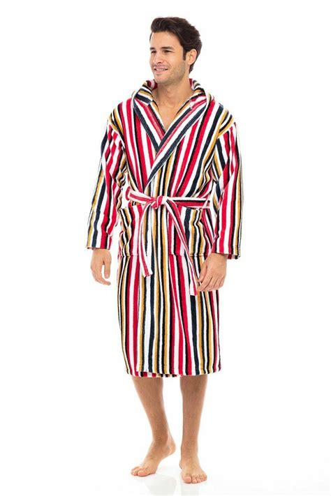 Men’s Luxury Robes 100% Terry Cotton Hooded Bathrobe Multi Color ...