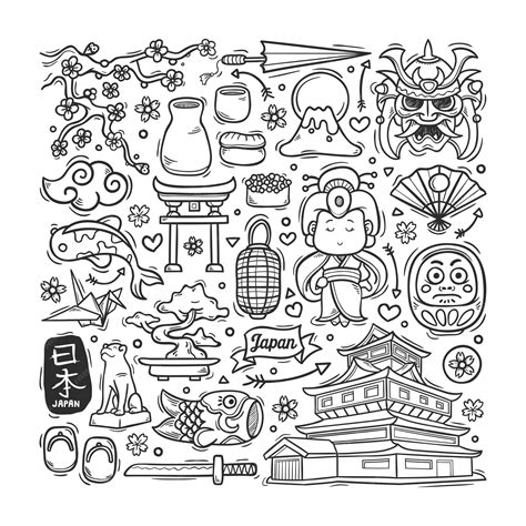 Premium Vector Japan Hand Drawn Doodle