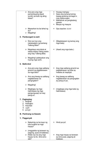 Banghay aralin sa filipino Example from jaw | PDF