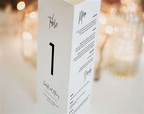 Script Wedding Tri Fold Table Number Tri Fold Table Menu Triangle