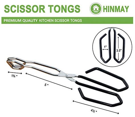 Hinmay Scissor Cooking Tongs 11 Inch Stainless Steel Wire Tongs Kitchen