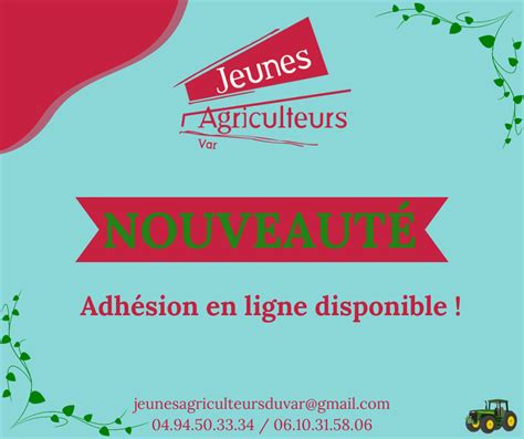 Nouveaut Adh Sion En Ligne Jeunes Agriculteurs Du Var