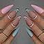 JUSTOTRY Pcs Almond False Nails Short Colourful French Press On Nails Pattern Nude Fake
