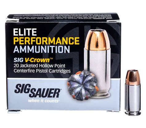 Sig 9mm 115 Gr Elite V Crown Jhp Box Of 20 Charlies Custom Clones