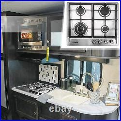 24 Inches Gas Cooktop Tempered Glass Built In Gas Stove 4 Burners Gas