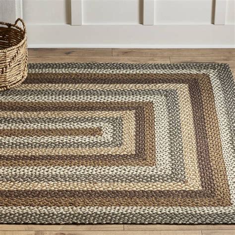 Country Style Braided Jute Rugs Vintage Star Wine Rug Pattern