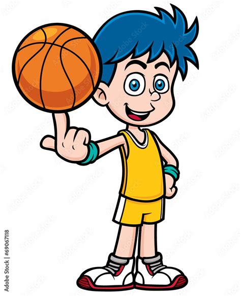 Vector illustration of cartoon basketball player Stock Vector | Adobe Stock