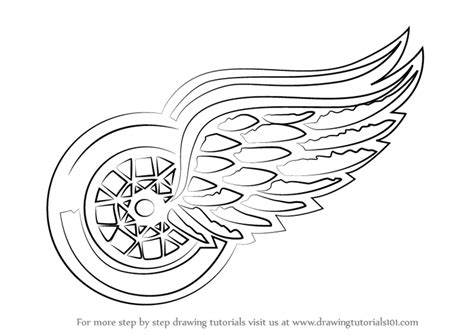 Black and White Detroit Red Wings Logo - LogoDix