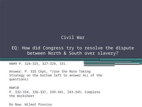 PPTX Civil War EQ How Did Congress Try To Resolve The Dispute