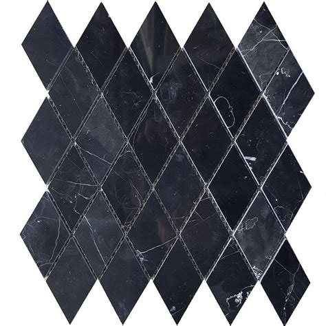 Nero Marquina Diamond Polished Marble Mosaic 54x92 Bathroom Tiles Size