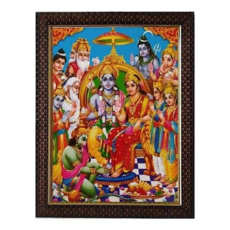 Lalitha Photo Frame Works Synthetic Wood Ram Darbar Sita Ramula