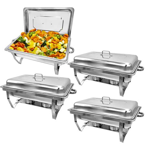 Jstuoke Pack Steel Chafing Dishes Quart Set Buffet Warmer For