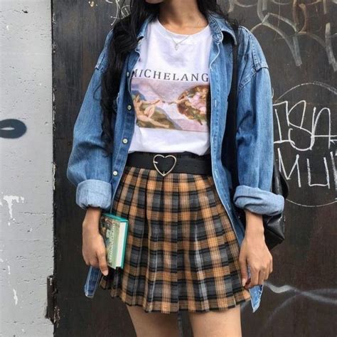 Looks Aesthetic Para No Tirar Tu Falda Del Uniforme En 2020 Ropa