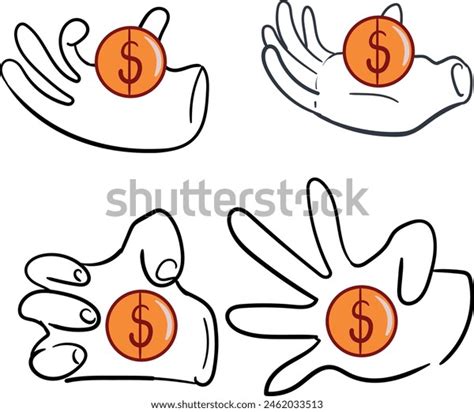 Set Stickers Icons Form Cartoon Hands Stock Vector Royalty Free