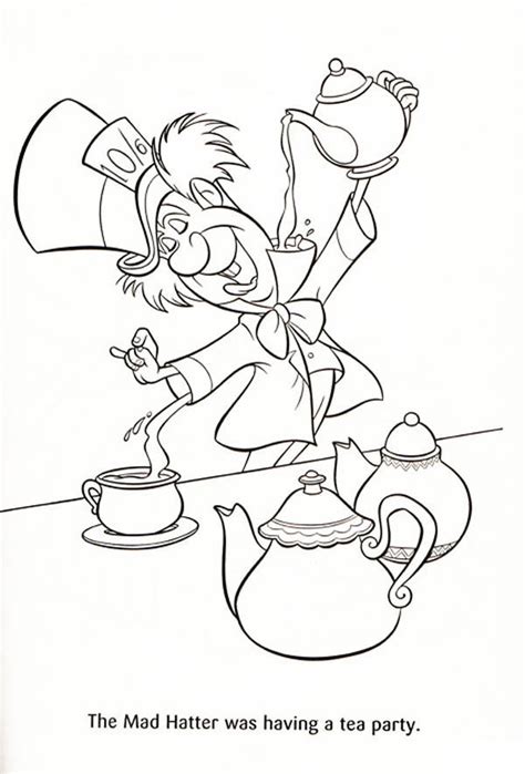 Alice In Wonderland Mad Hatter Coloring Pages