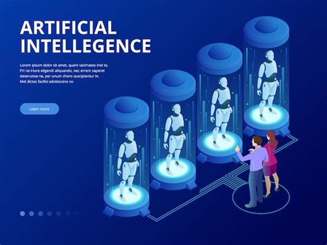 Isometrischer Roboter Mit K Nstlicher Intelligenz Der Kybernetische