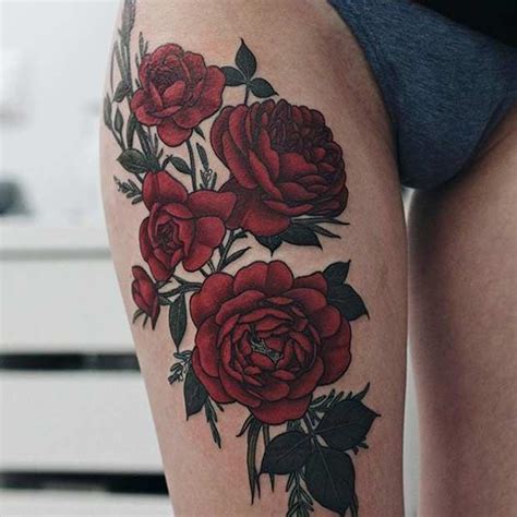 45 Badass Thigh Tattoo Ideas For Women Stayglam Tattoos Rose