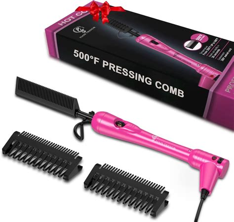 Hot Comb Hair Straightener Heat Pressing Combs Ceramic Electric Hair