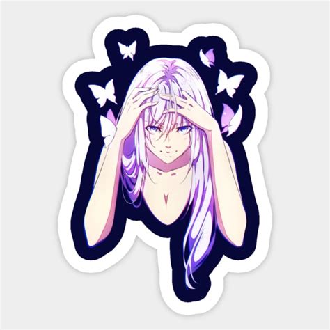 The Anime Girl And Purple Butterflies Anime Sticker Teepublic