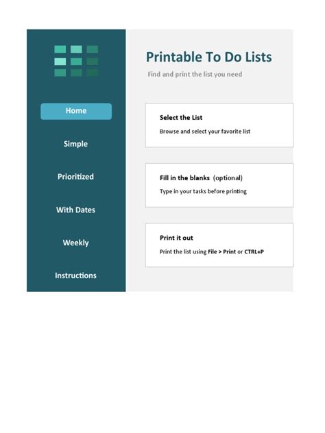 Printable To Do List Template | PDF | Time Management | Professional Skills