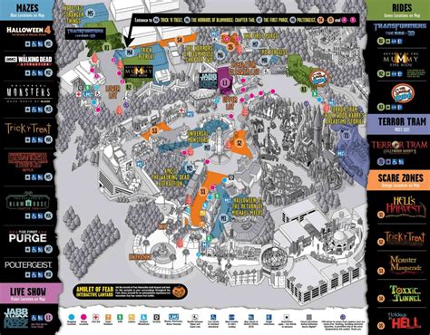 Park Map Universal Studios Hollywood Halloween Horror Nights