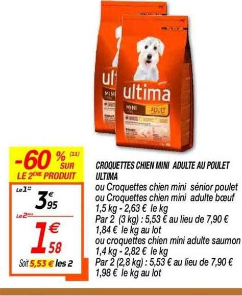 Promo Croquettes Chien Mini Adulte Au Poulet Ultima Chez Netto