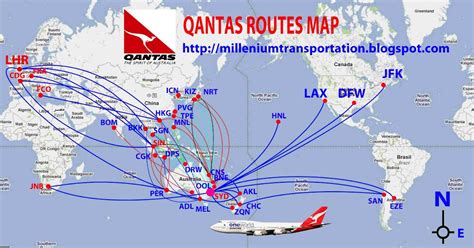 Airlines: Qantas Routes Map