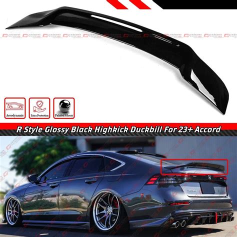 FOR 2023 2024 HONDA ACCORD GLOSSY BLACK R STYLE HIGHKICK DUCKBILL TRUNK