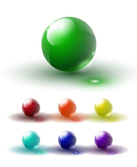 Premium Vector Set Of Multicolored Glass Buttons With Shadows