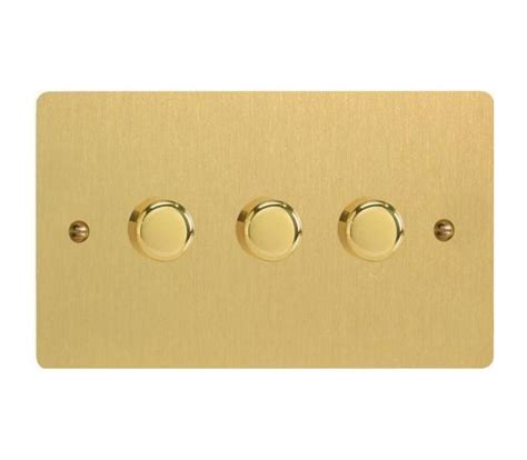 Varilight V Pro Ultraflat 3G Brushed Brass 300W Trailing Edge Dimmer