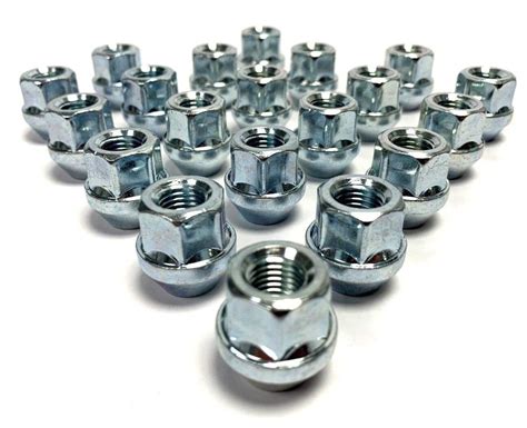 X M X Mm Hex Tapered Seat Open Alloy Wheel Nuts Silver