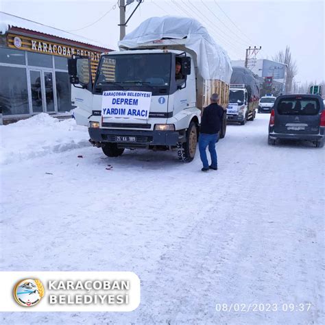 Karaçoban belediyesi depremzedeler için seferber oldu