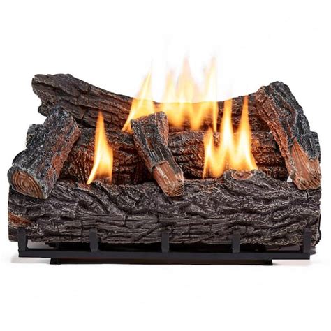 Duluth Forge 22 In Winter Oak Vent Free Dual Fuel Gas Fireplace Log